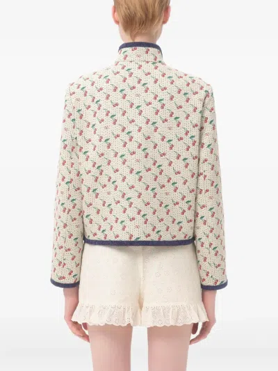 Valentino Garavani Embroidered Jacquard Jacket In Multi