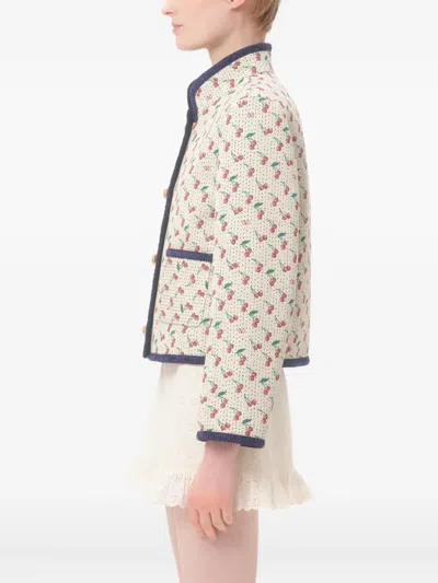 Valentino Garavani Embroidered Jacquard Jacket In Multi