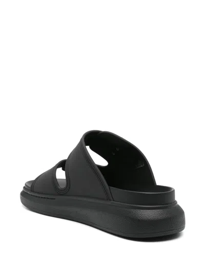 Alexander Mcqueen Black Rubber Sandals In Black