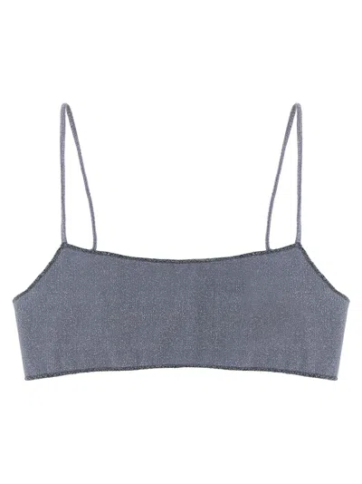 Mc2 Saint Barth Sadie Lurex Bralette Bikini Top In Gray