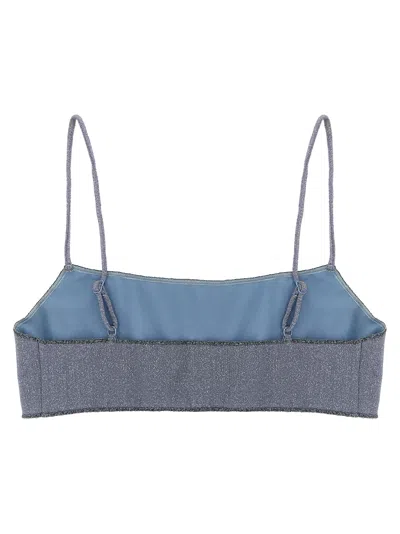 Mc2 Saint Barth Sadie Lurex Bralette Bikini Top In Gray
