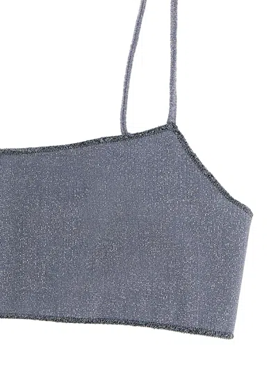 Mc2 Saint Barth Sadie Lurex Bralette Bikini Top In Gray
