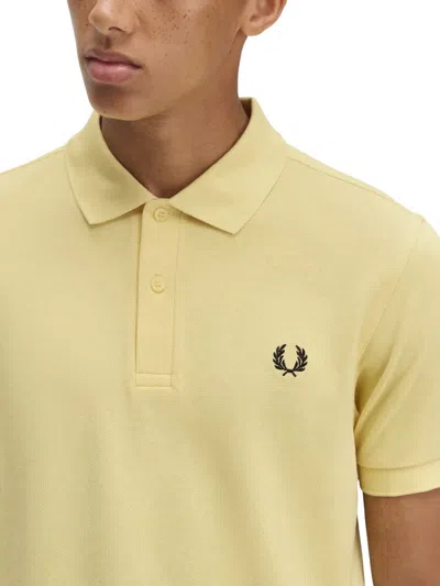 Fred Perry Collared Shirt With Short Sleeves In Yellow