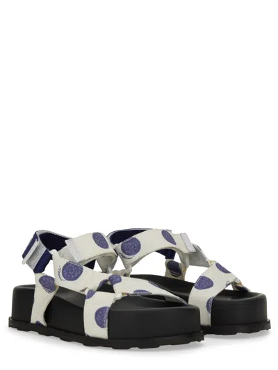 Moschino Sandals With Adjustable Straps And Polka Dot Pattern