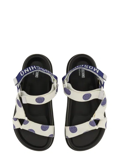 Moschino Sandals With Adjustable Straps And Polka Dot Pattern