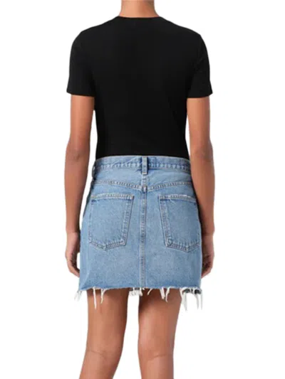 Agolde V Waist Mini Skirt In Fairway In Multi