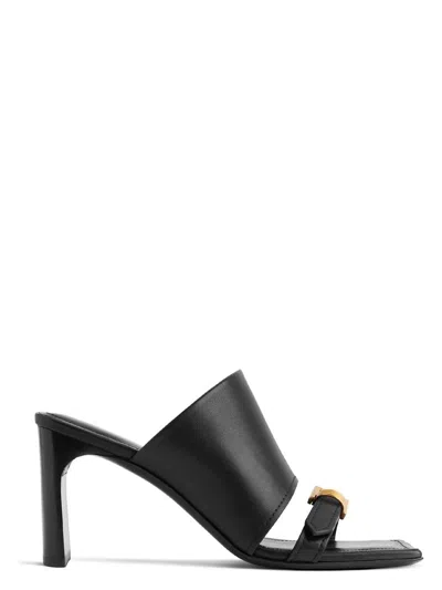 Balenciaga Bel Air Leather Sandals In Black