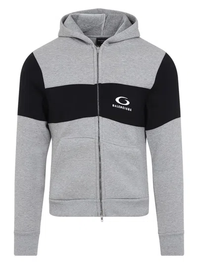 Balenciaga Gray/black Loop Sports Icon Sweatshirt In Gray