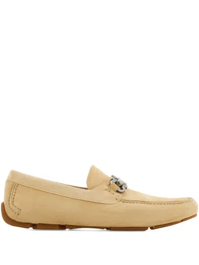 Ferragamo Driver With Gancini Ornament In Neutral