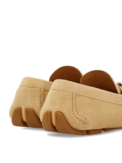 Ferragamo Driver With Gancini Ornament In Neutral