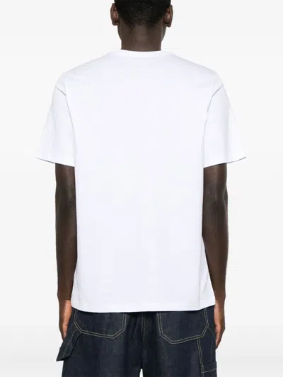 Msgm Macro Logo White Blue T-shirt