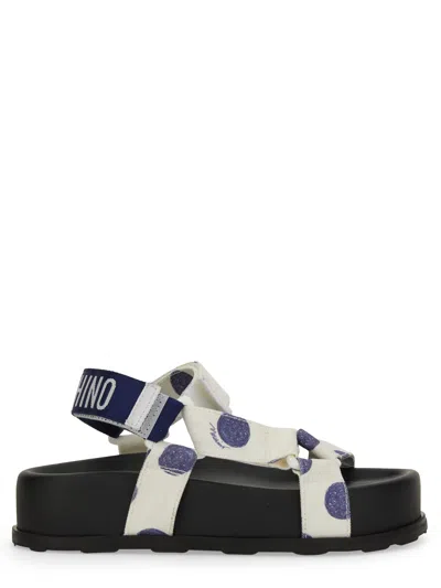 Moschino Sandals With Adjustable Straps And Polka Dot Pattern