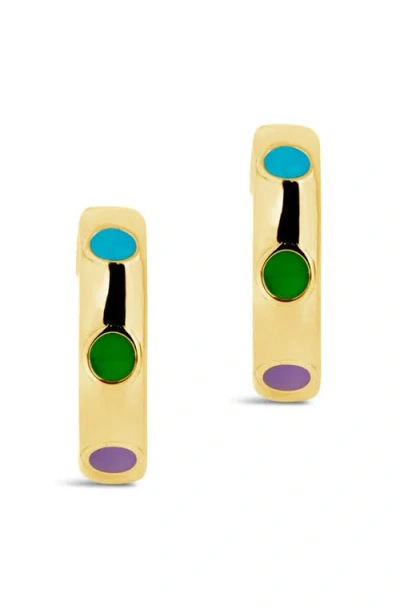 Sterling Forever Gold-tone Or Silver-tone Colorful Enamel Enamel Accent Ear Cuff Set Of 2