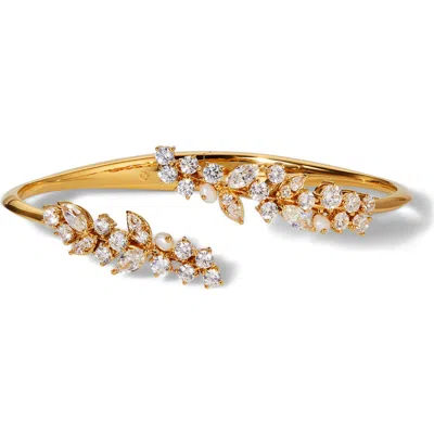 Nadri Ravish Laurel Cubic Zirconia & Freshwater Pearl Bypass Bracelet