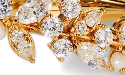 Nadri Ravish Laurel Cubic Zirconia & Freshwater Pearl Bypass Bracelet