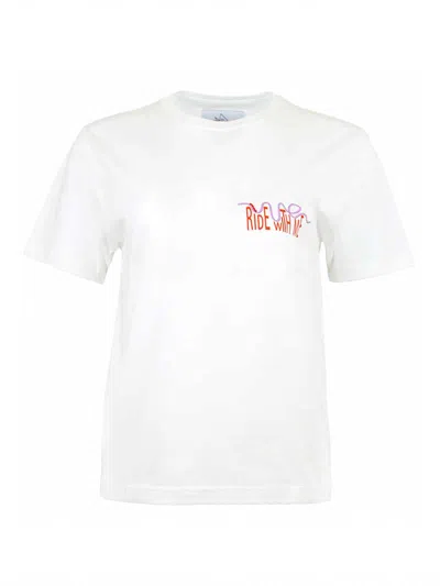 Blonde Gone Rogue Women's Roller Coaster Graphic Print T-shirt, Organic Cotton, In White