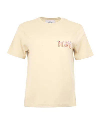 Blonde Gone Rogue Women's Neutrals Roller Coaster Graphic Print T-shirt, Organic Cotton, In Beige