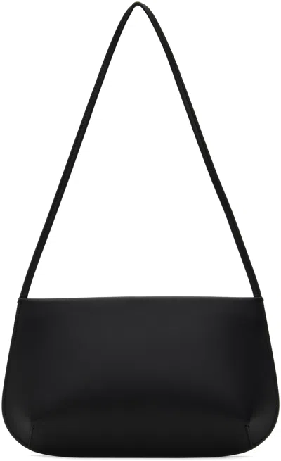 Fane Black Bra Minimalist Leather Shoulder Bag In Black