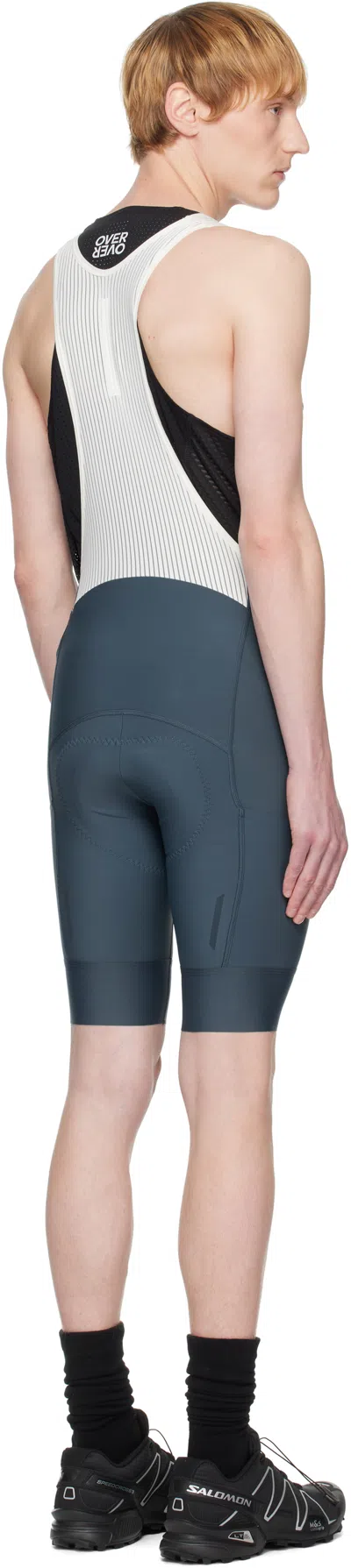 Maap Blue & Off-white Team Bib Evo Cargo Shorts In Black