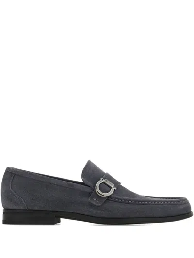Ferragamo Loafer With Gancini Ornament In Grey