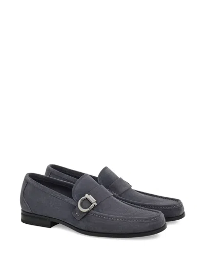 Ferragamo Loafer With Gancini Ornament In Grey