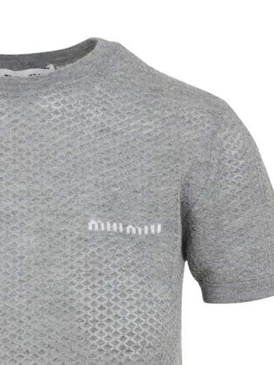 Miu Miu Crew Neck Short-sleeved Sweater