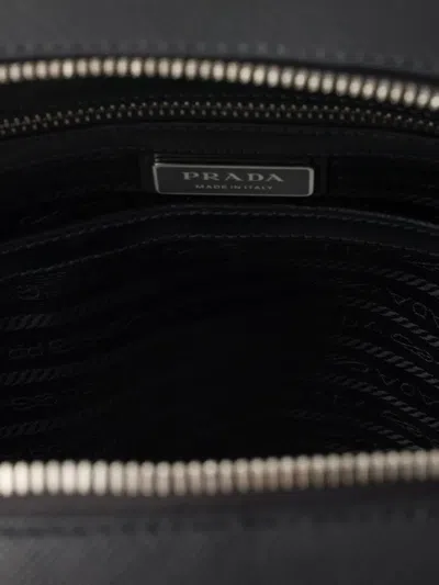 Prada Saffiano Leather Compact Backpack In Black