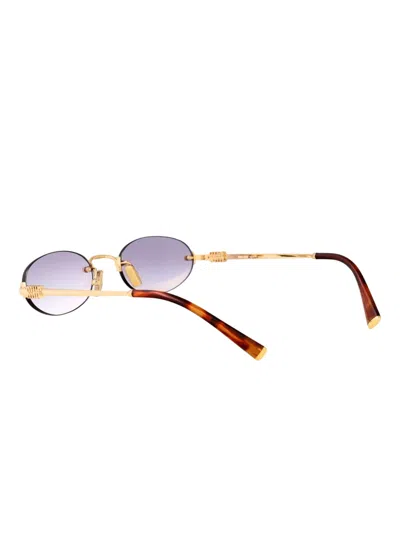 Miu Miu Logo Metal Oval Sunglasses