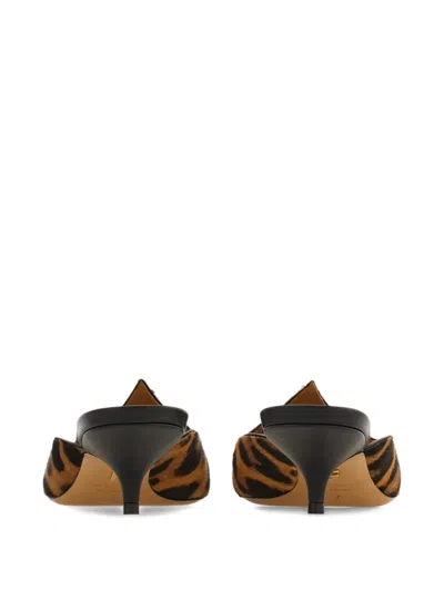 Ferragamo Printed Calf Hair Dorye Mules In Animal Print