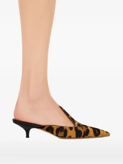 Ferragamo Printed Calf Hair Dorye Mules In Animal Print