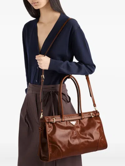 Prada Bonnie Large Convertible Leather Shoulder Handbag