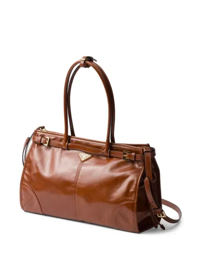 Prada Bonnie Large Convertible Leather Shoulder Handbag