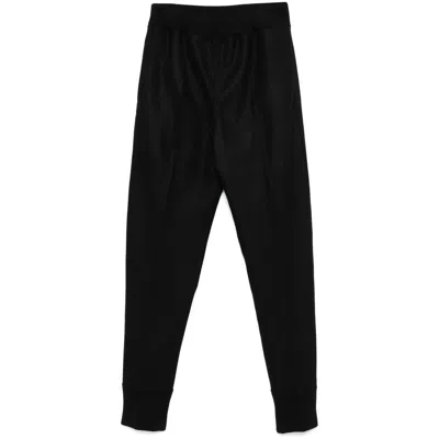 Jil Sander Wool Joggers With Elastic Waistband And Ribbed Cuffs In Black