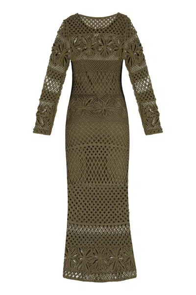 Pinko Openwork-knit Long Dress
