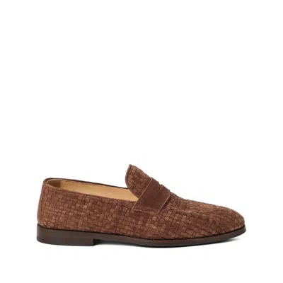 Brunello Cucinelli Suede Loafer With Interwined Motif