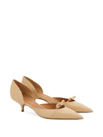Ferragamo 40mm Mini Bow Pumps In Neutral