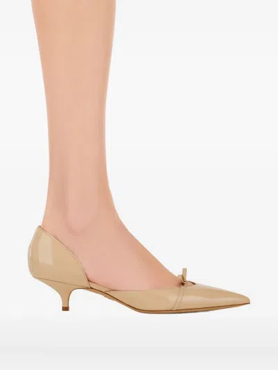 Ferragamo 40mm Mini Bow Pumps In Neutral