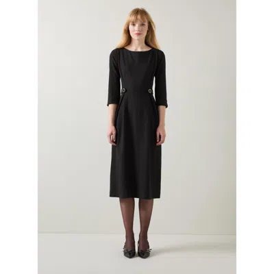 Lk Bennett Halina Pleated Midi Dress In Black