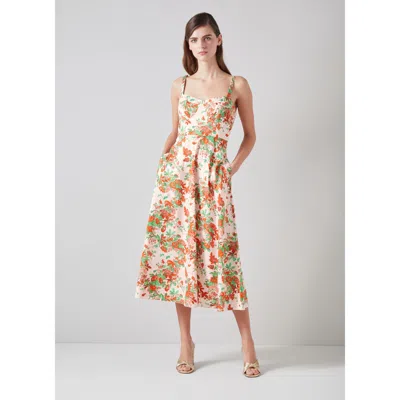 Lk Bennett Floral Print Sleeveless Midi Dress
