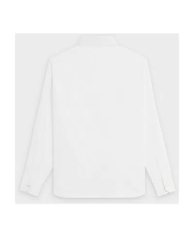 Celine Lapel Button Shirt In White