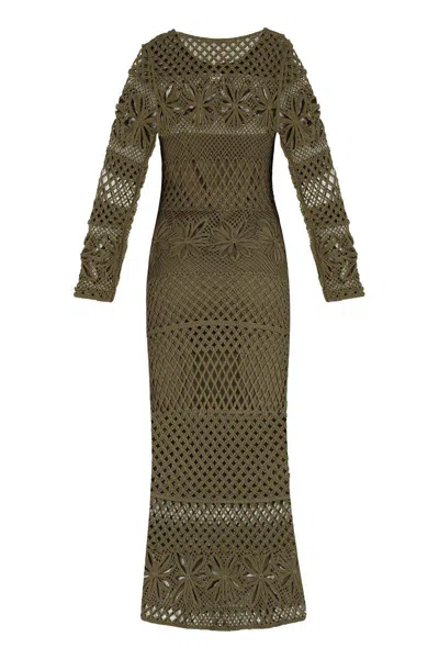 Pinko Openwork-knit Long Dress