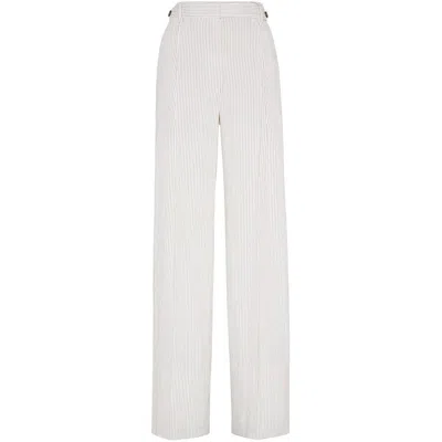 Brunello Cucinelli White Brown Pants In White
