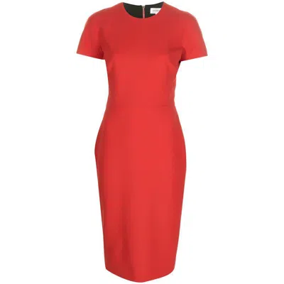 Victoria Beckham T-shirt Fitted Midi Dress With Back Zipper
