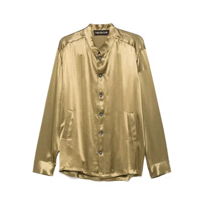 The Editor Long Sleeve Shirt In Gold