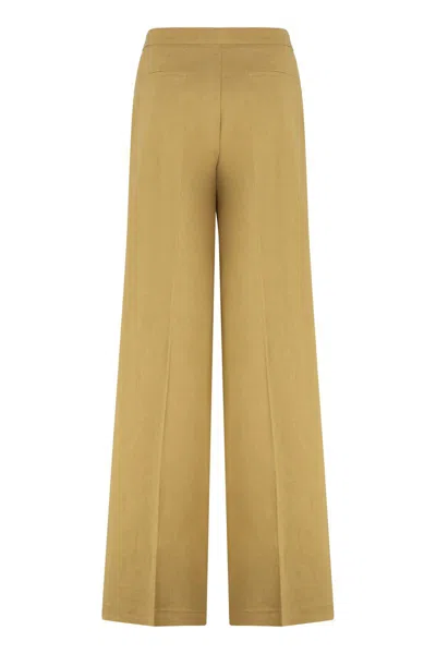 Pinko Trousers Linen High-rise Waist