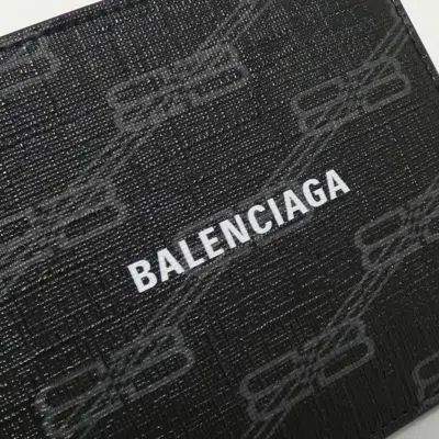 Pre-owned Balenciaga Black Gray Coated Canvas Bill Wallet (bi-fold) () In Multi