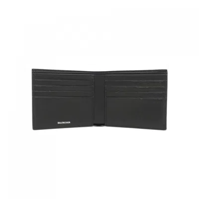 Pre-owned Balenciaga Black Gray Coated Canvas Bill Wallet (bi-fold) () In Multi