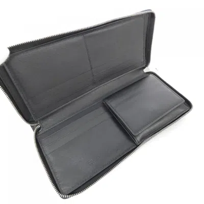 Pre-owned Bottega Veneta Black Leather Long Wallet (bi-fold) ()