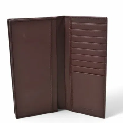 Pre-owned Bottega Veneta Bordeaux Intrecciato Long Wallet (bi-fold) () In Burgundy