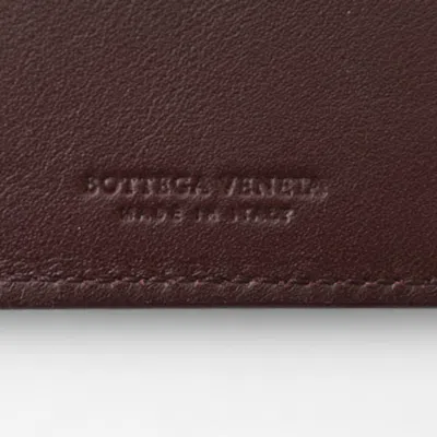 Pre-owned Bottega Veneta Bordeaux Intrecciato Long Wallet (bi-fold) () In Burgundy